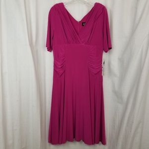 Adrianna Papell womens dress size 10 pink gathered